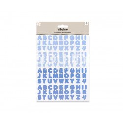 Alphabet autocollant - Duo Bleu gris