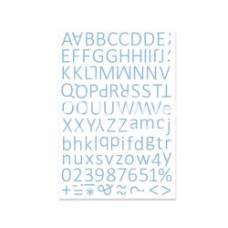 Alphabet autocollant - Monochrome Bleu clair