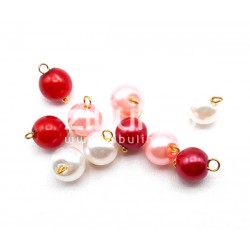 Mini boules de Noël - Camaïeu rose rouge